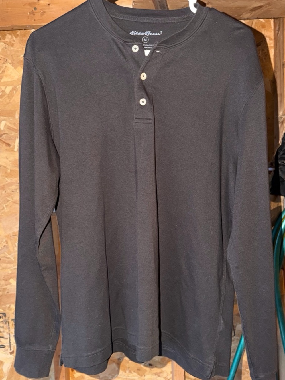 Eddie Bauer Brown Long-Sleeve Henley Shirt